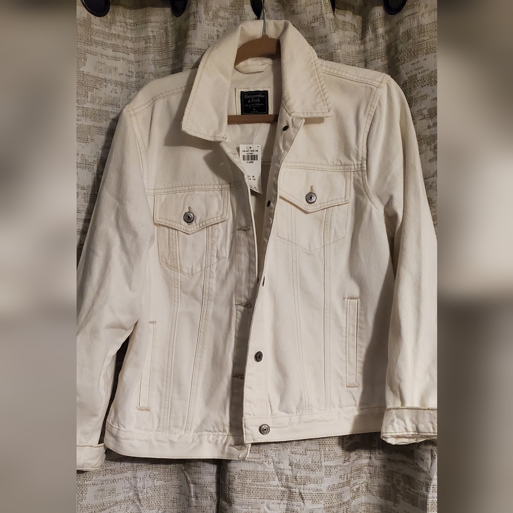 Abercrombie & Fitch Cream Denim Jacket